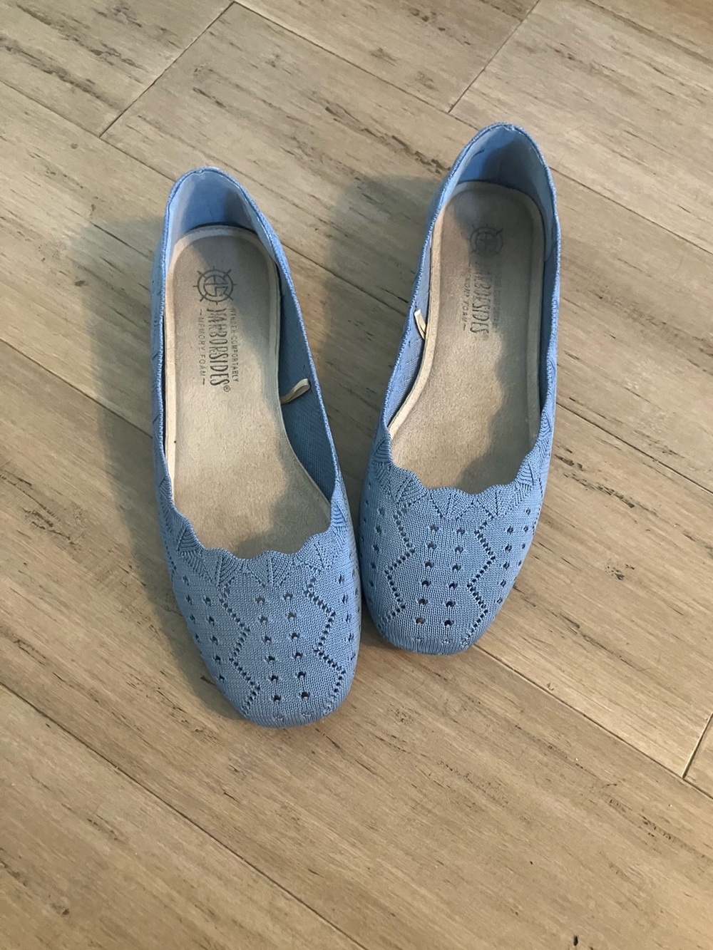 Harborsides knit scalloped edge women’s blue ballerina flats size 8
